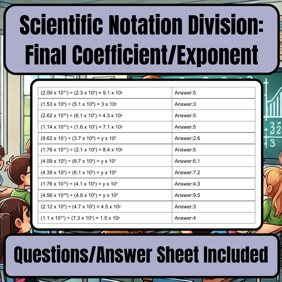 Scientific Notation Division: Final Coefficient/Exponent I0025