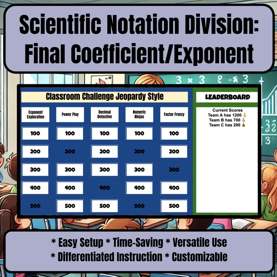 Scientific Notation Division: Final Coefficient/Exponent I0025