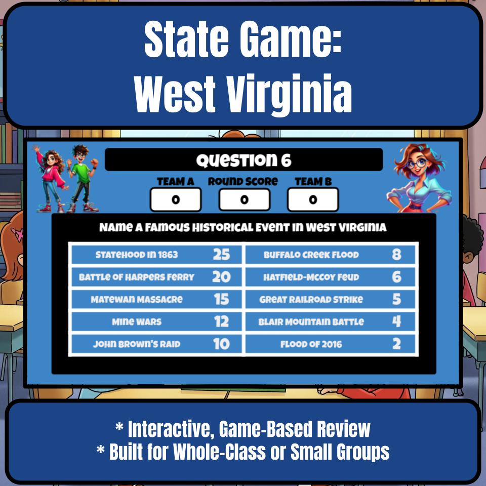 West Virginia Social Studies Family Feud Review Game CF0026