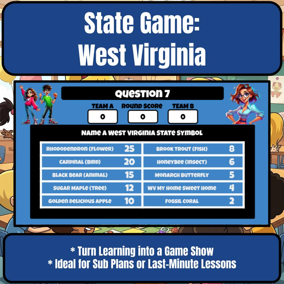 West Virginia Social Studies Family Feud Review Game CF0026