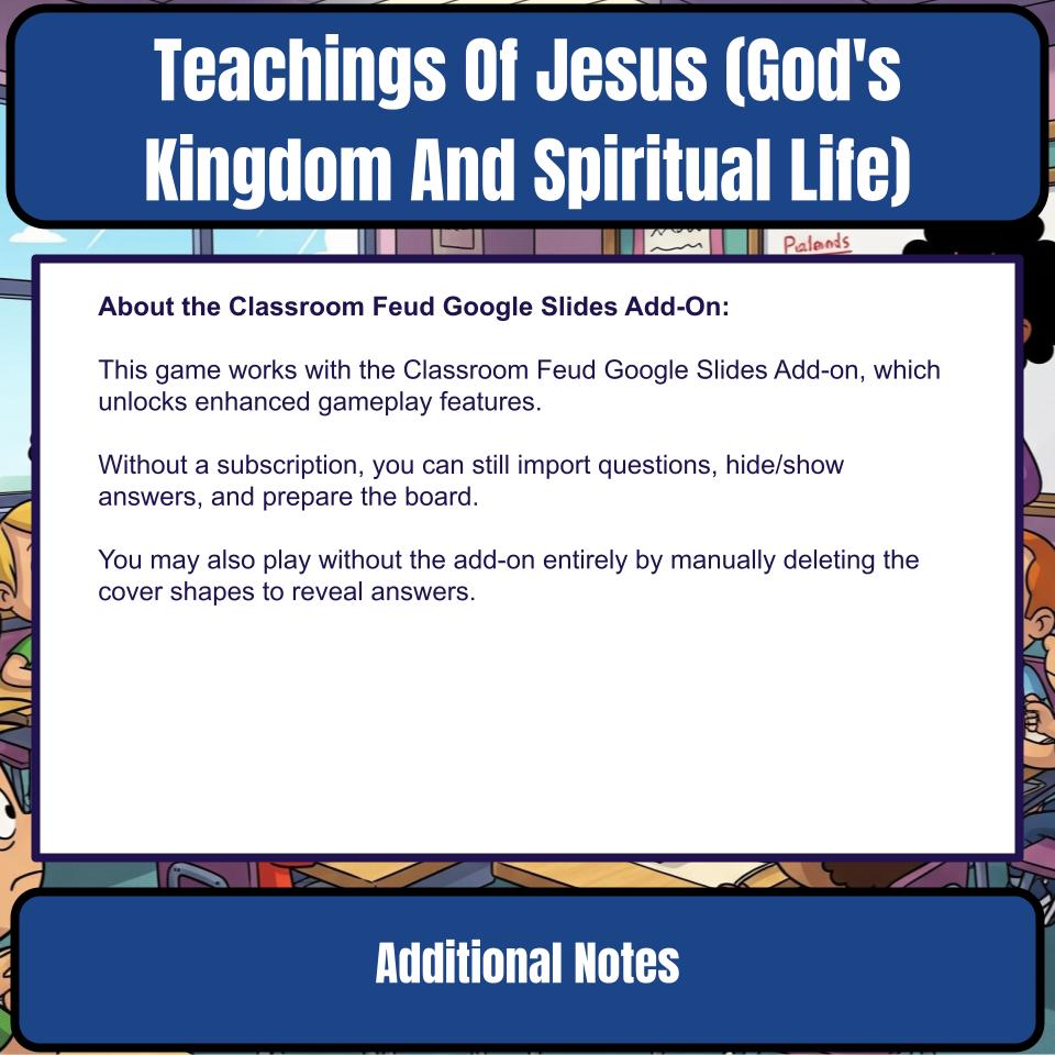 Teachings Of Jesus (God’s Kingdom And Spiritual Life) Feud Review BF0026