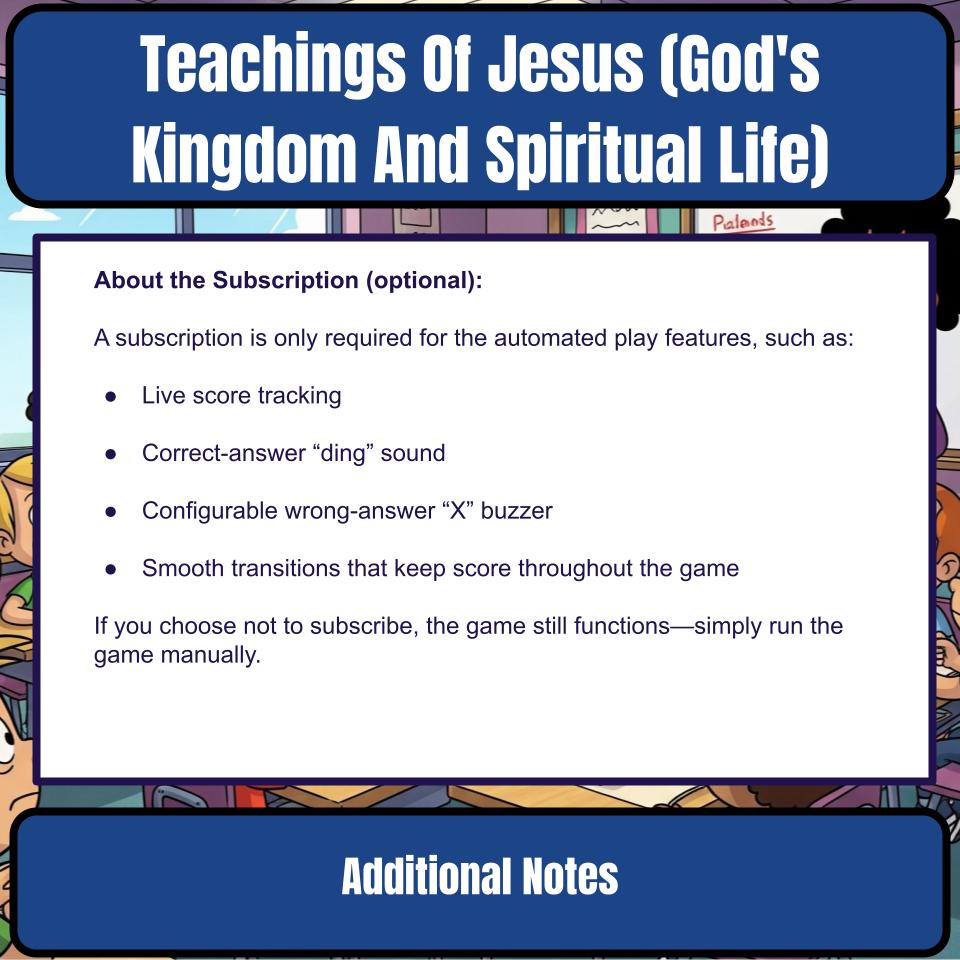 Teachings Of Jesus (God’s Kingdom And Spiritual Life) Feud Review BF0026
