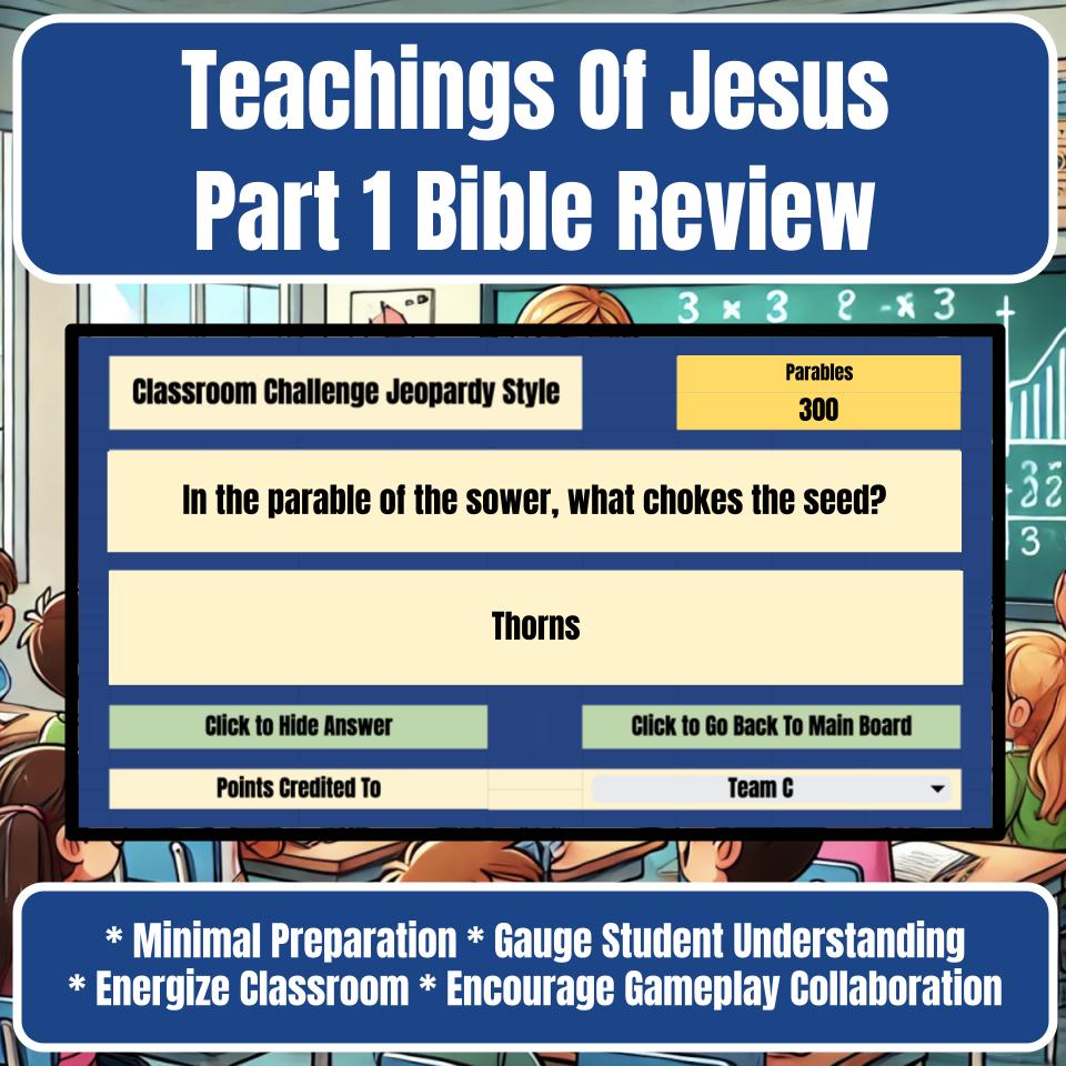 Teachings Of Jesus Part 1 Jeopardy Bible B0026