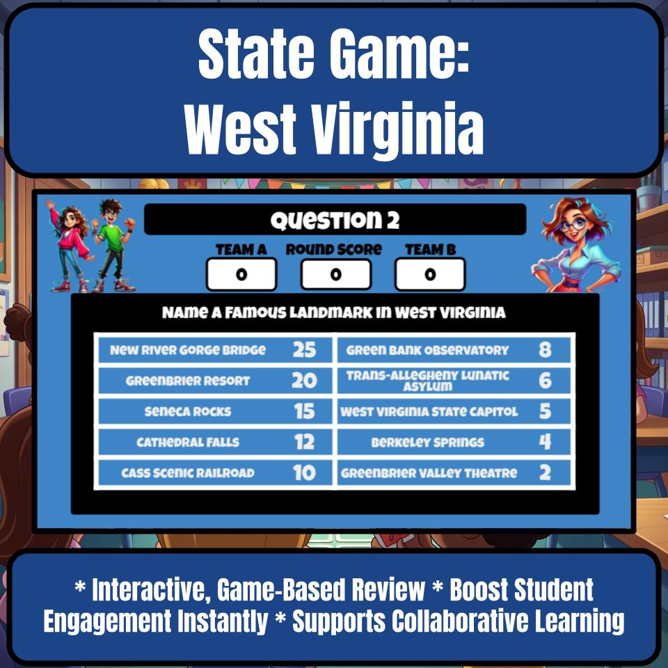 West Virginia Social Studies Family Feud Review Game CF0026
