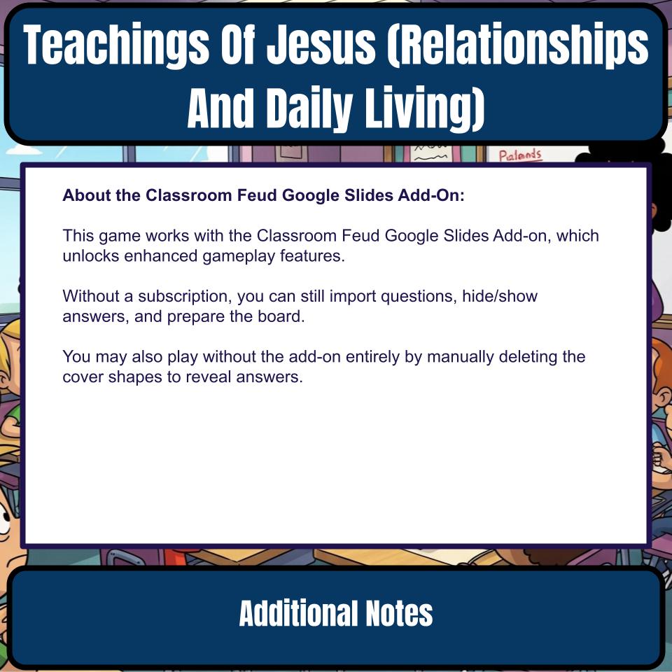Teachings Of Jesus (Relationships And Daily Living) Feud Review BF0027
