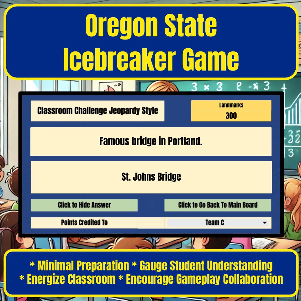 State of Oregon Jeopardy Game I0027