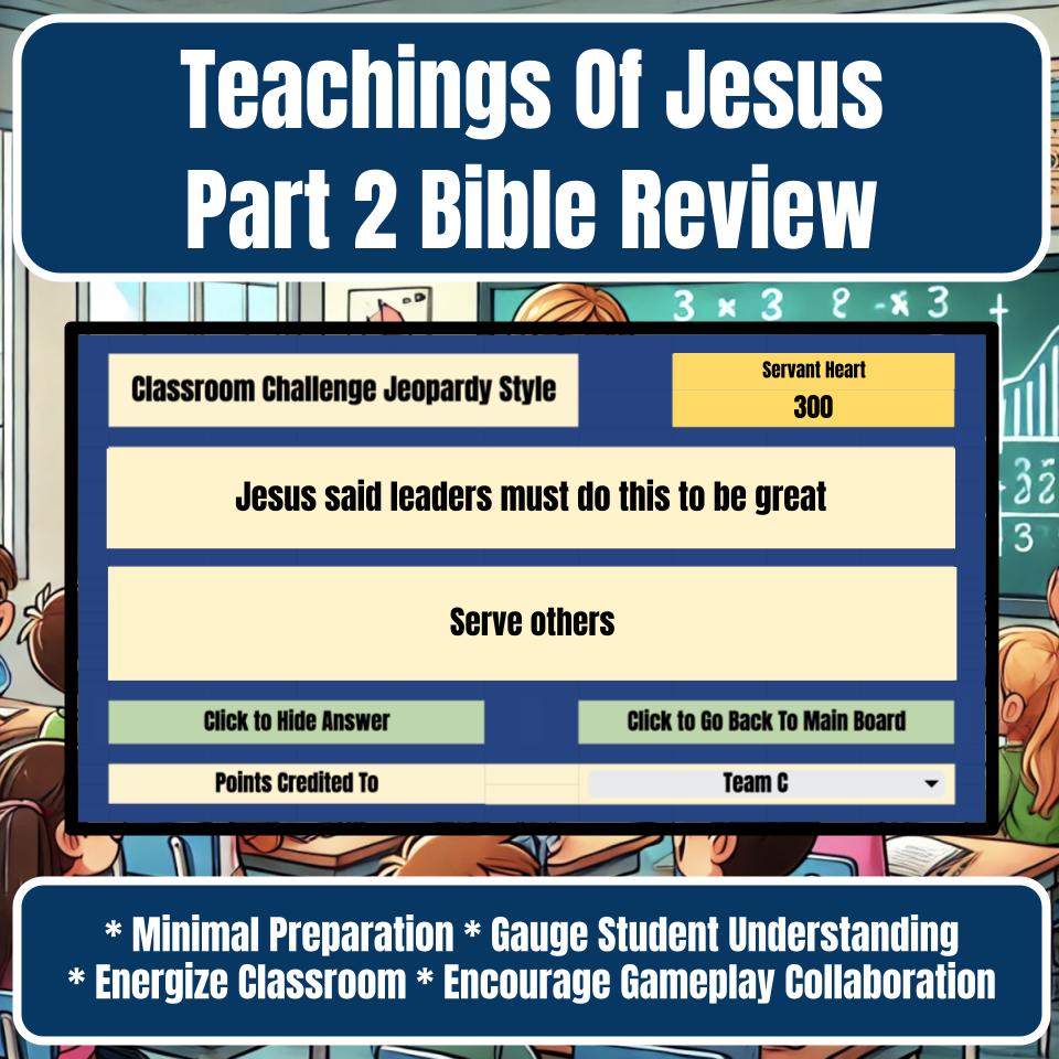 Teachings Of Jesus Part 2 Jeopardy Bible B0027