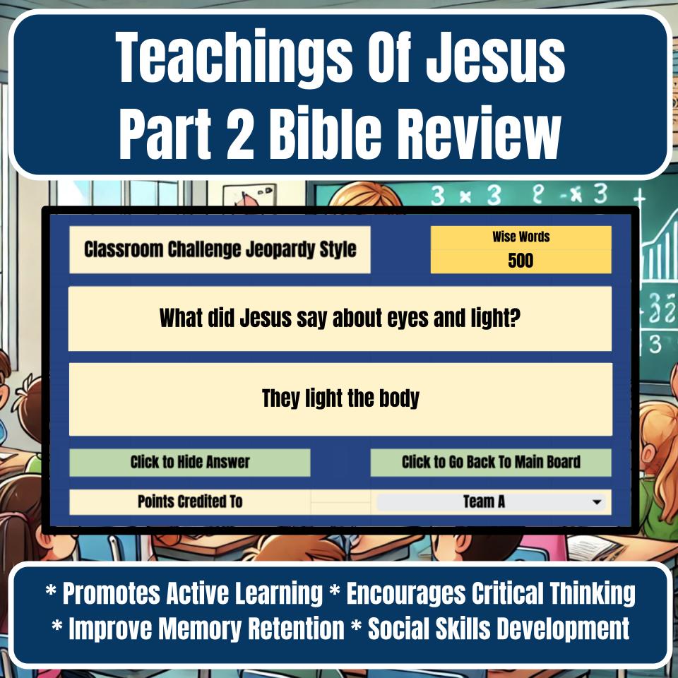 Teachings Of Jesus Part 2 Jeopardy Bible B0027