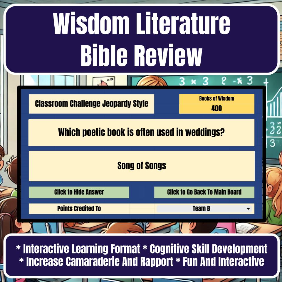 Wisdom Literature Jeopardy Bible B0028