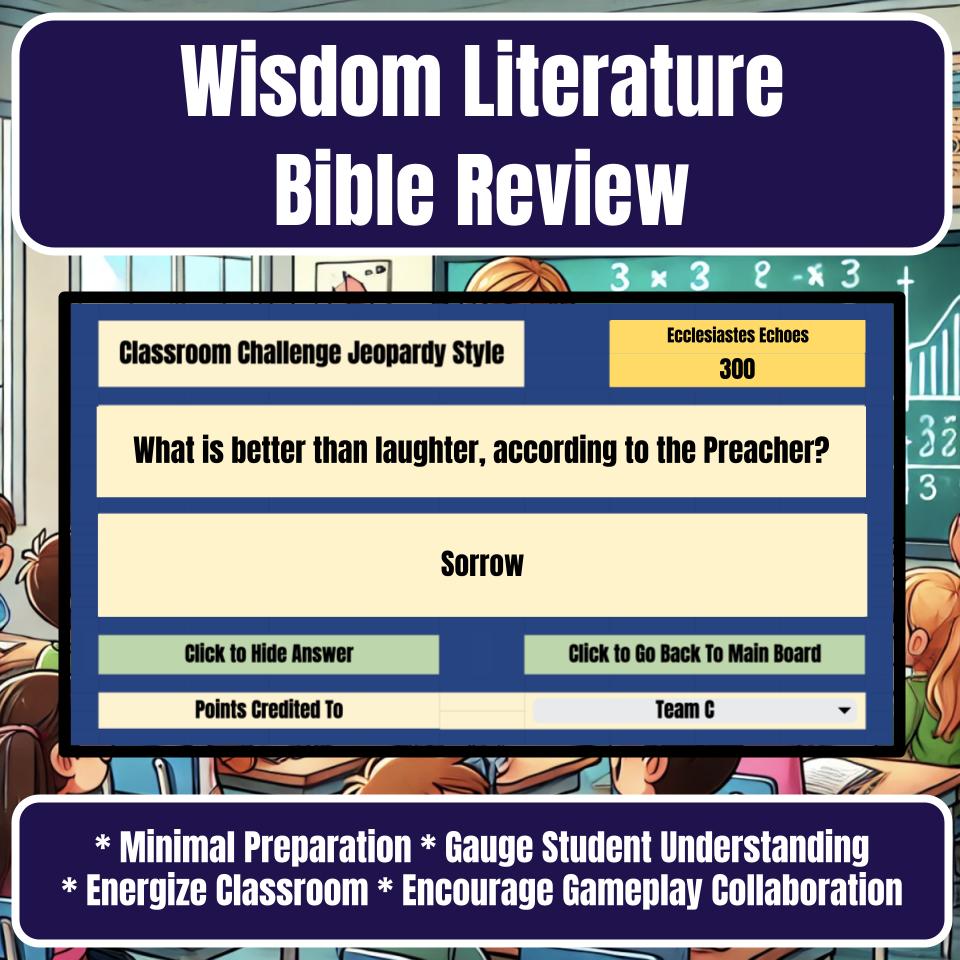 Wisdom Literature Jeopardy Bible B0028