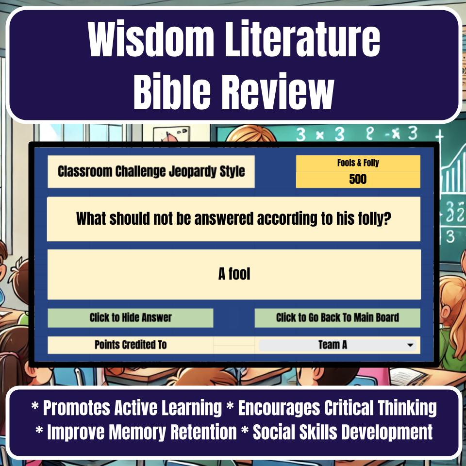 Wisdom Literature Jeopardy Bible B0028
