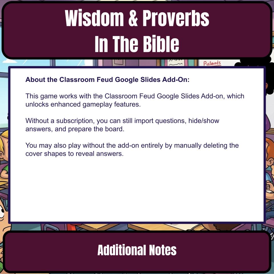 Wisdom And Proverbs Feud Review BF0029