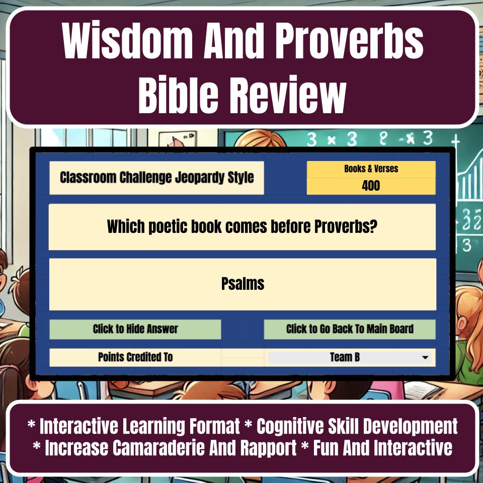 Wisdom And Proverbs Jeopardy Bible B0029