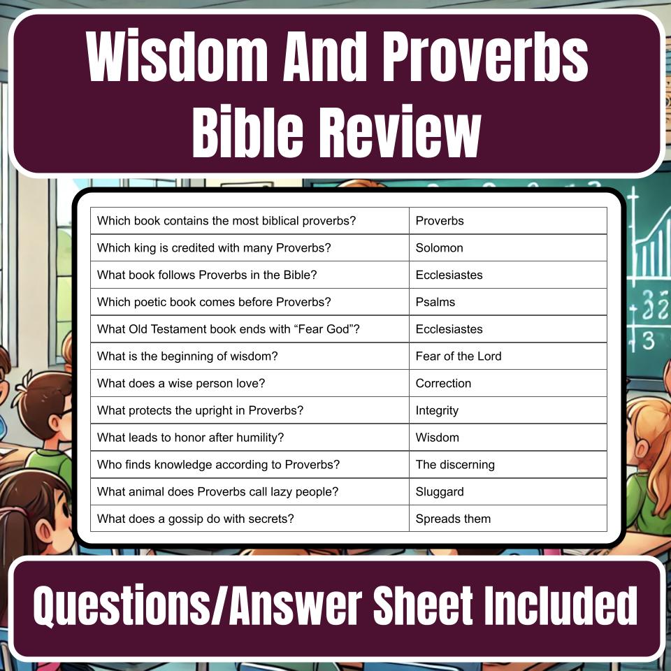 Wisdom And Proverbs Jeopardy Bible B0029