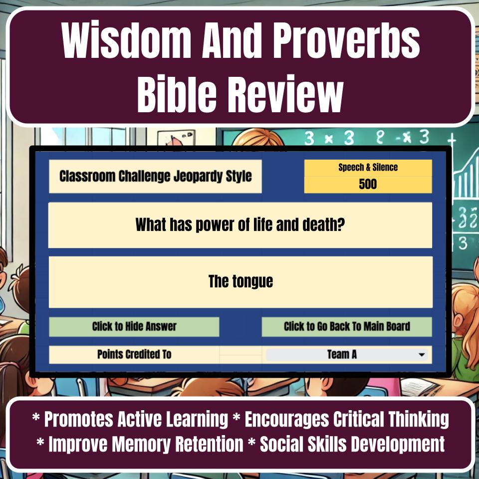 Wisdom And Proverbs Jeopardy Bible B0029
