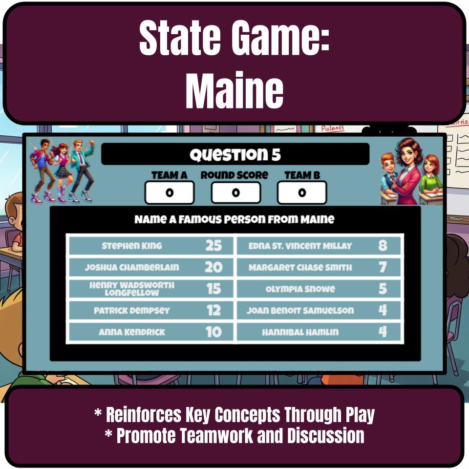 Maine Social Studies Family Feud Review Game CF0029