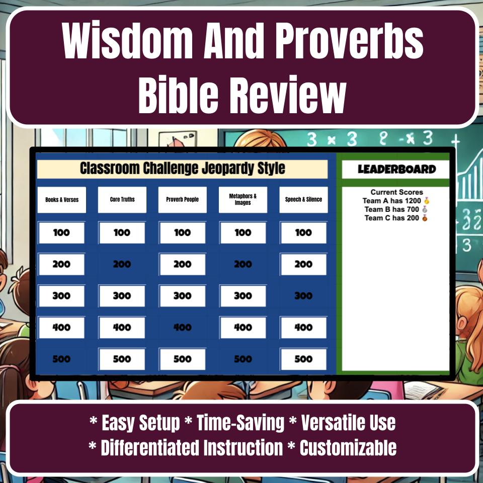 Wisdom And Proverbs Jeopardy Bible B0029