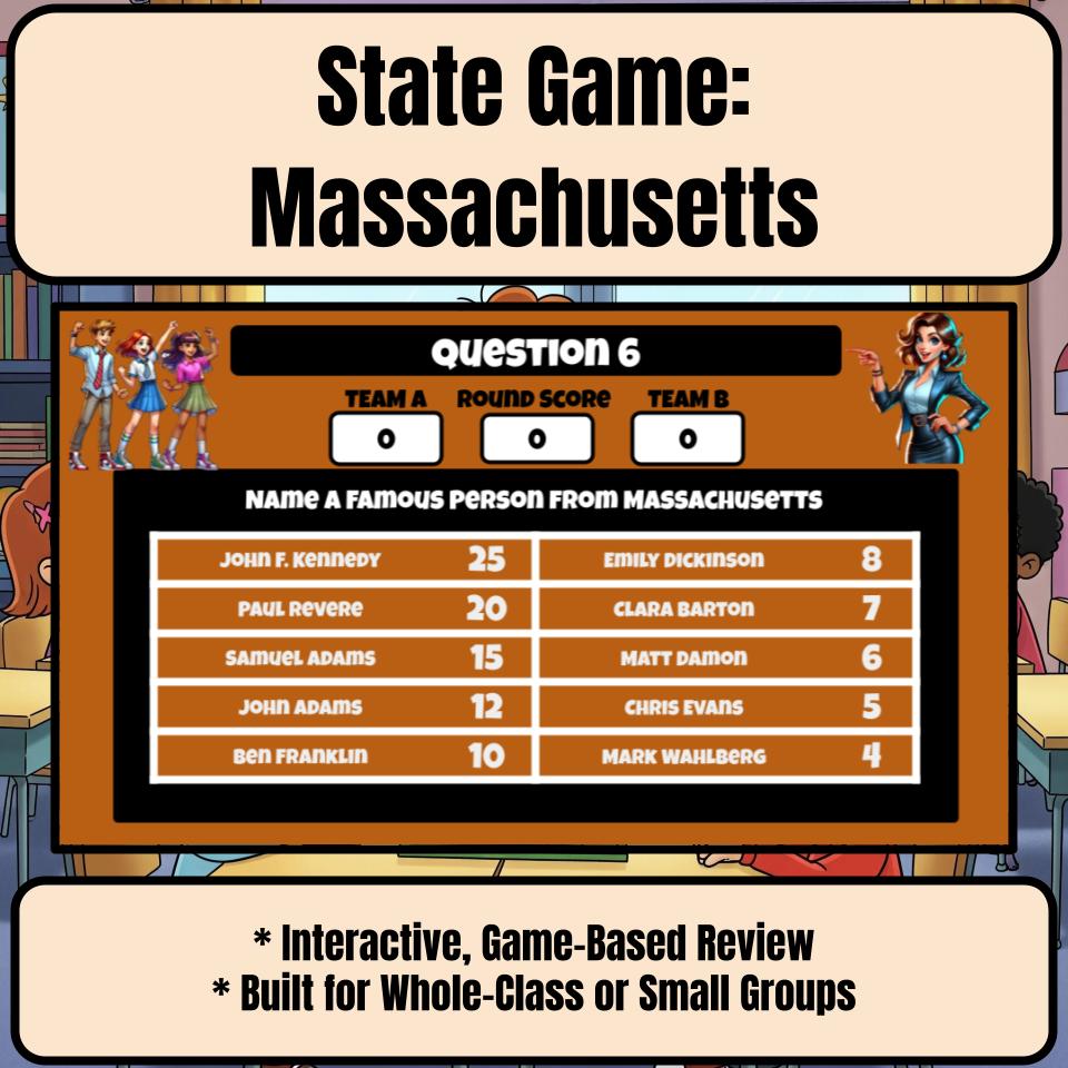 Massachusetts Social Studies Family Feud Review Game CF0003