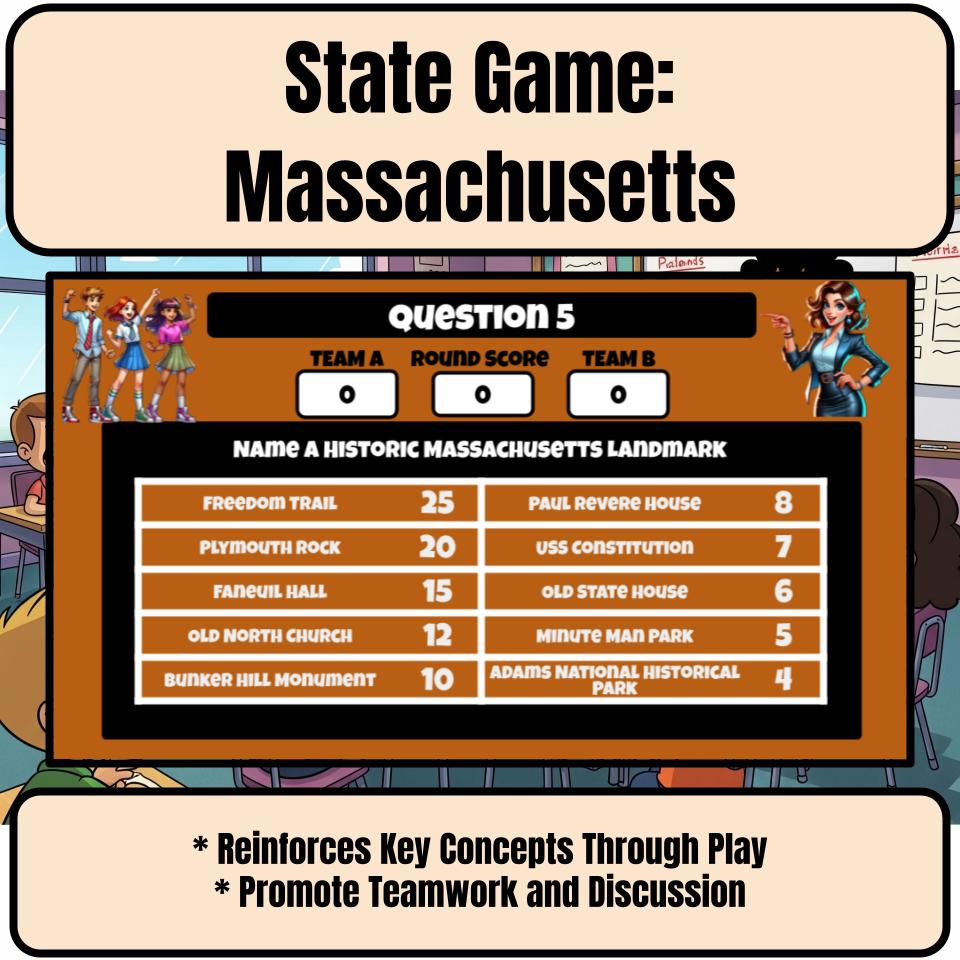 Massachusetts Social Studies Family Feud Review Game CF0003