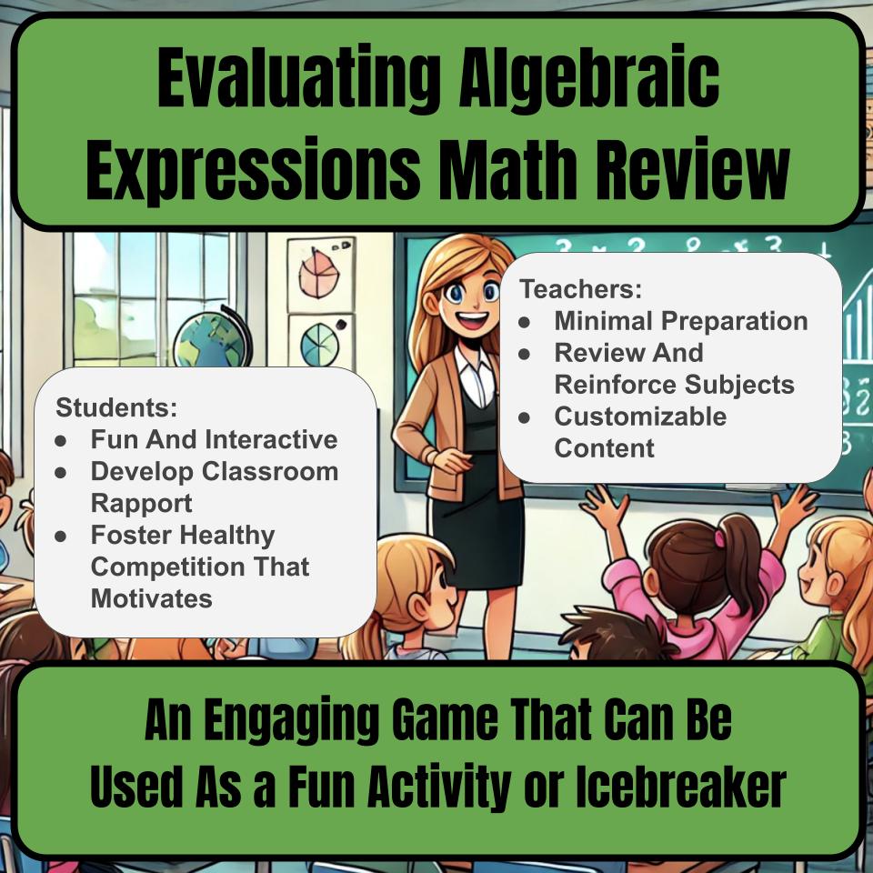Evaluating Algebraic Expressions Jeopardy Math Review I0003