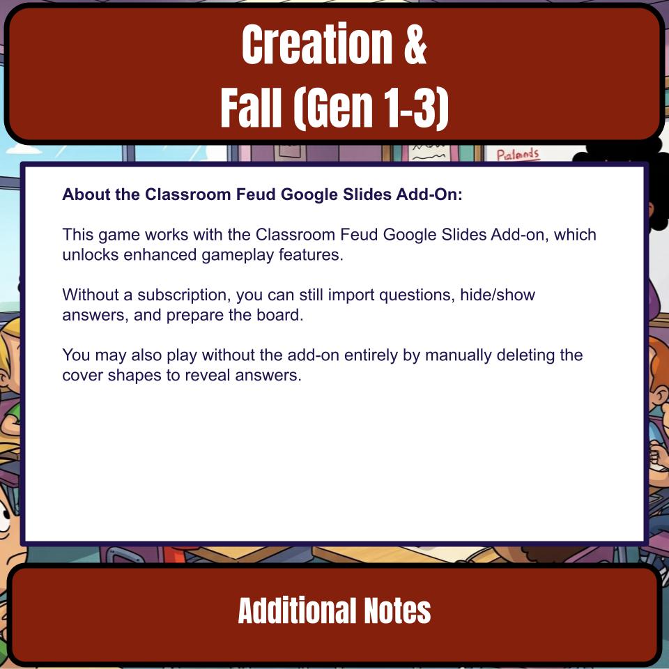 Creation And The Fall Verses In Genesis 1-3 Feud Review BF0030
