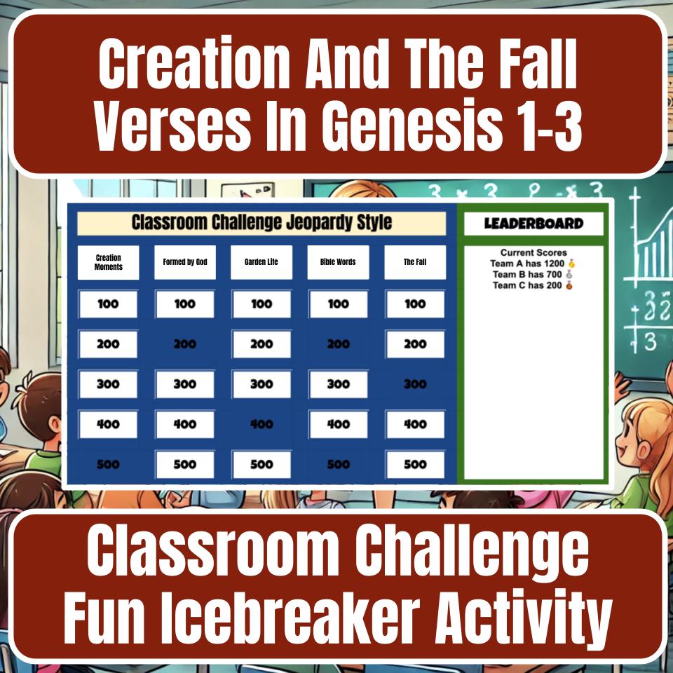 Creation And The Fall Verses In Genesis 1-3 Jeopardy Bible B0030