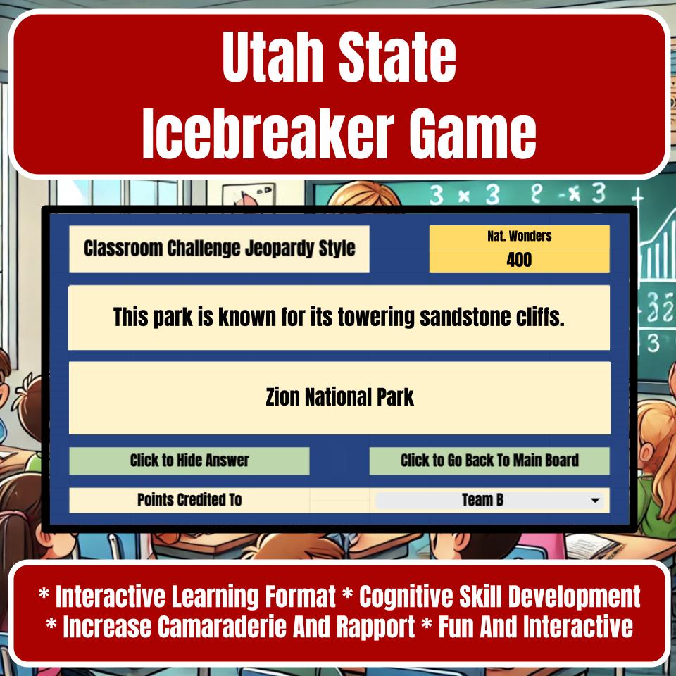 State of Utah Jeopardy Game I0030