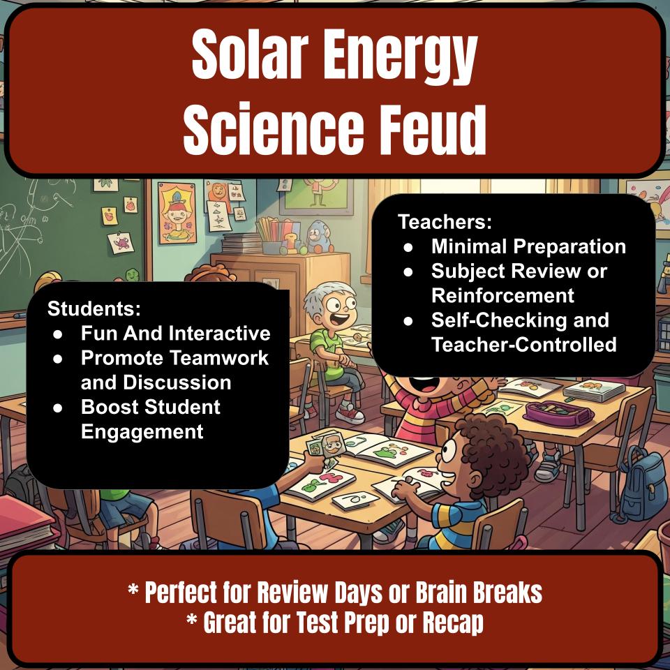 Solar Energy Science Review Family Feud Style Game Activity CF0030