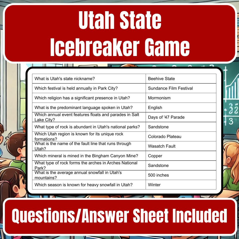 State of Utah Jeopardy Game I0030