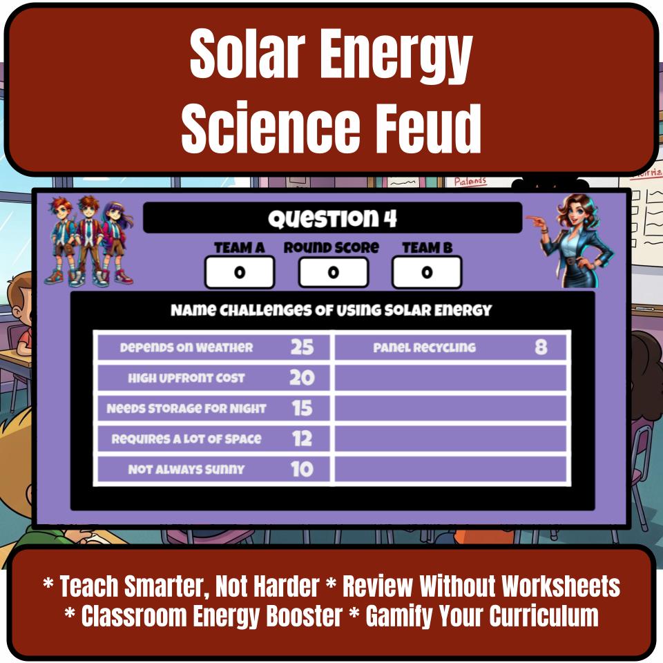 Solar Energy Science Review Family Feud Style Game Activity CF0030