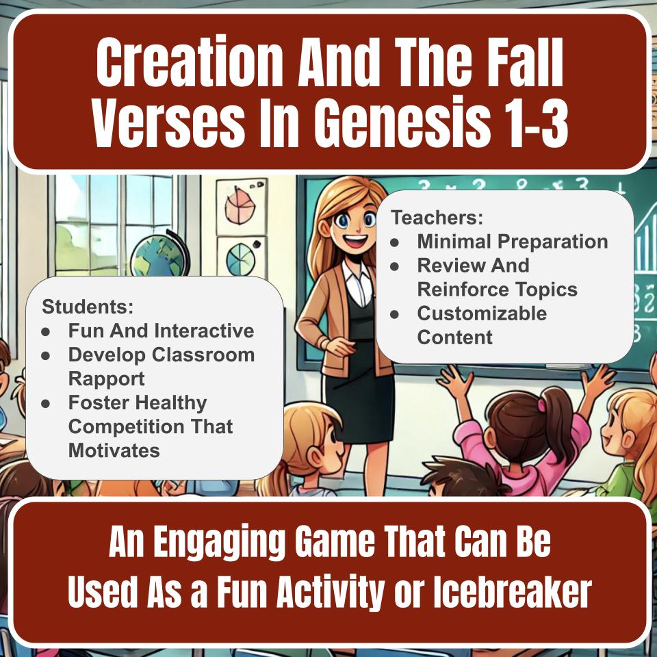 Creation And The Fall Verses In Genesis 1-3 Jeopardy Bible B0030