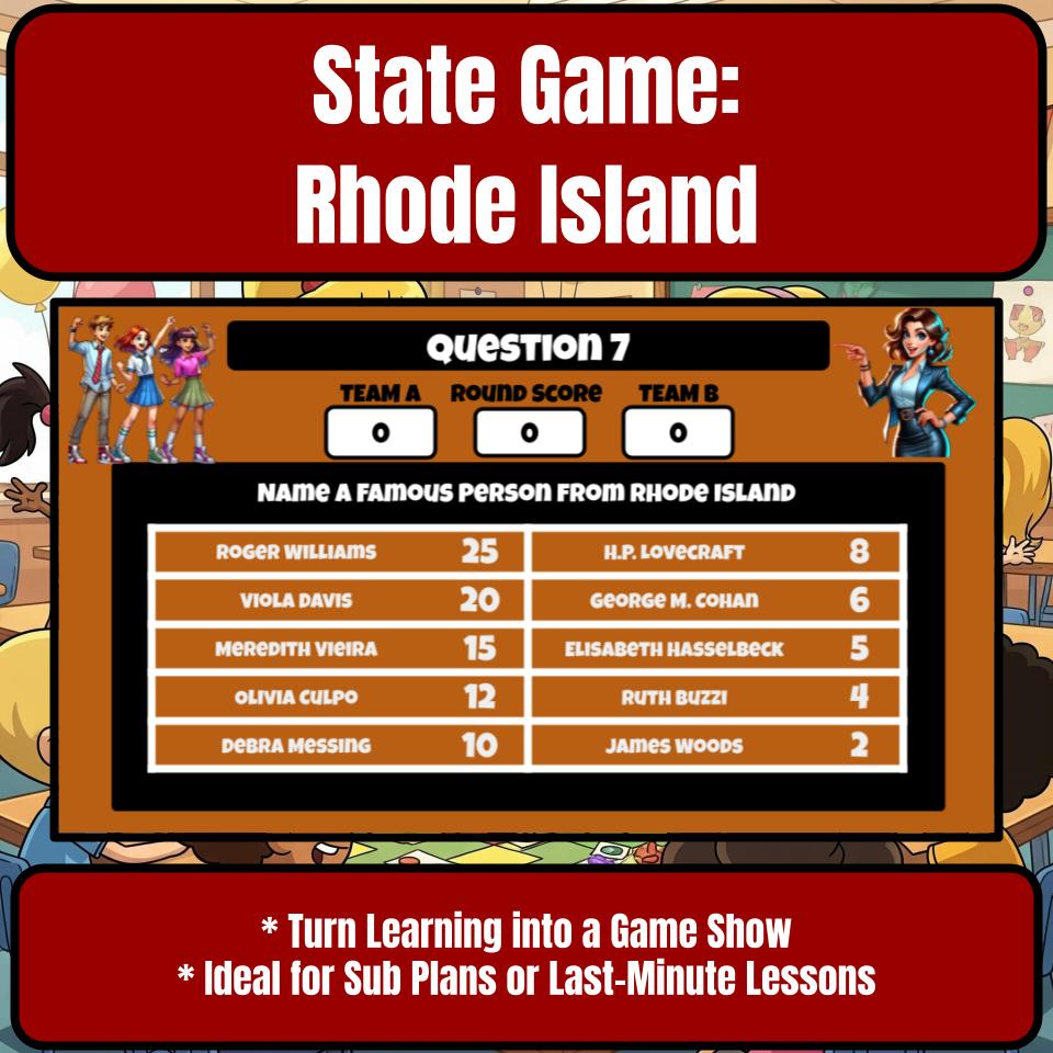 Rhode Island Social Studies Family Feud Review Game CF0031