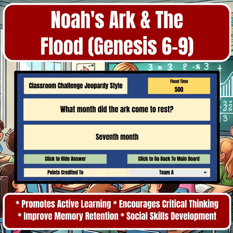 Noah's Ark & The Flood (Genesis 6–9) Jeopardy Bible B0031