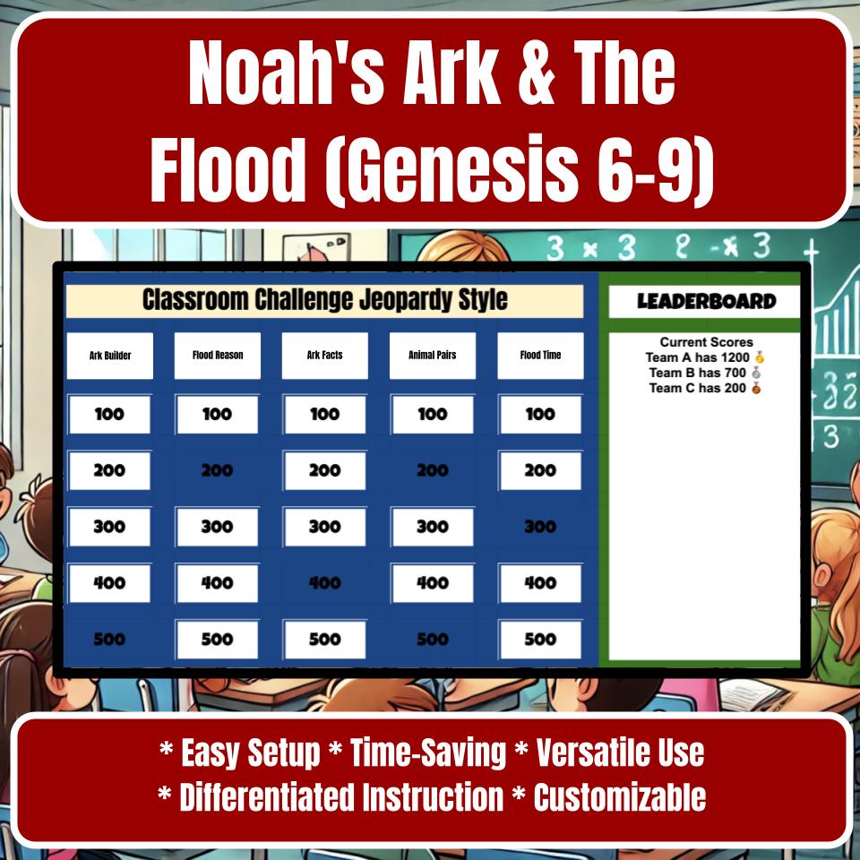 Noah's Ark & The Flood (Genesis 6–9) Jeopardy Bible B0031