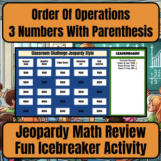 Order Of Operations 3 Numbers With Parenthesis Jeopardy Math Review I0032