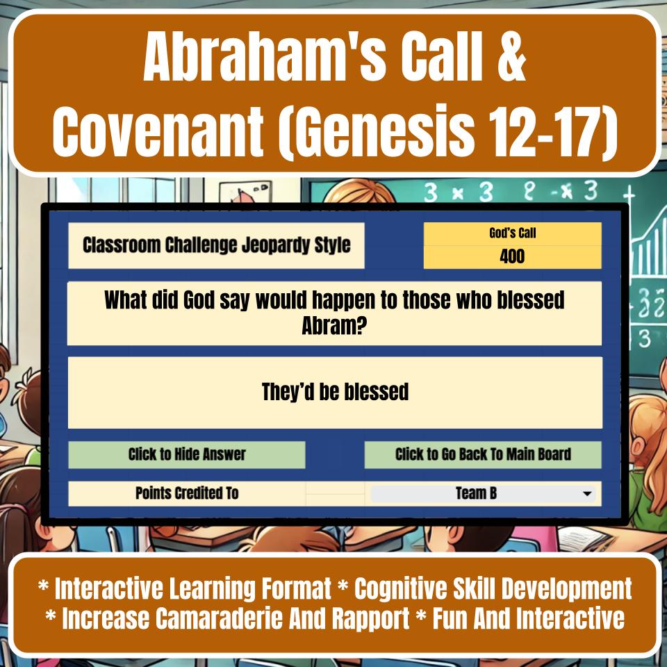 Abraham's Call & Covenant (Genesis 12–17) Jeopardy Bible B0032