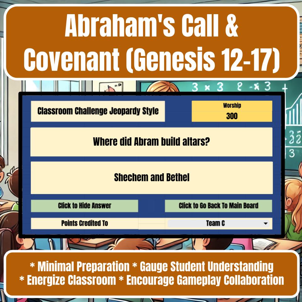Abraham's Call & Covenant (Genesis 12–17) Jeopardy Bible B0032