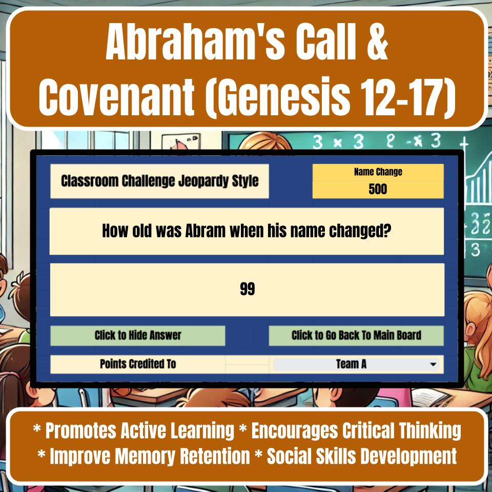 Abraham's Call & Covenant (Genesis 12–17) Jeopardy Bible B0032