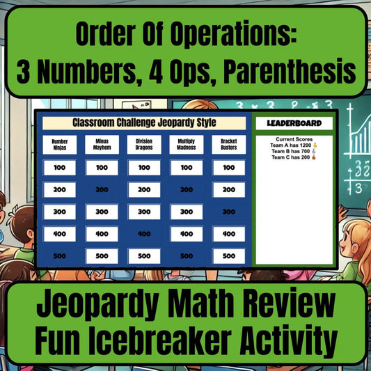 Order Of Operations: 3 Numbers, 4 Ops, Parenthesis I0033