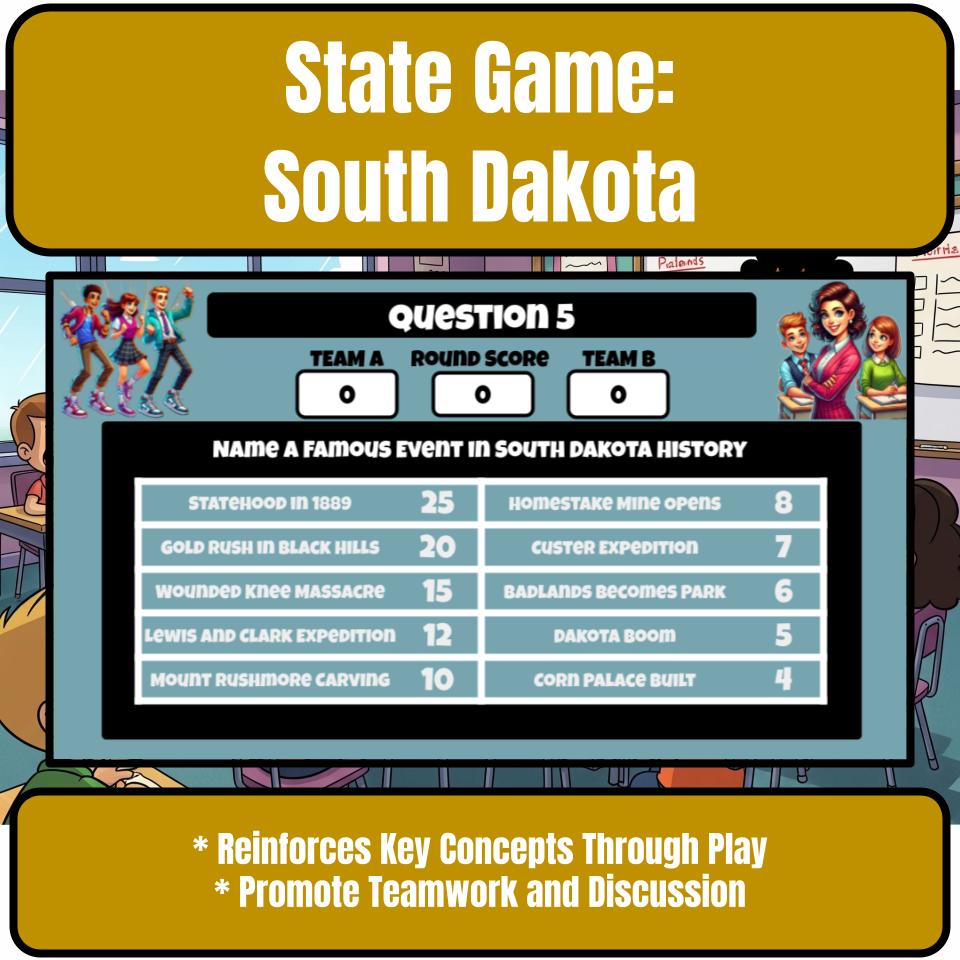 South Dakota Social Studies Family Feud Review Game CF0033