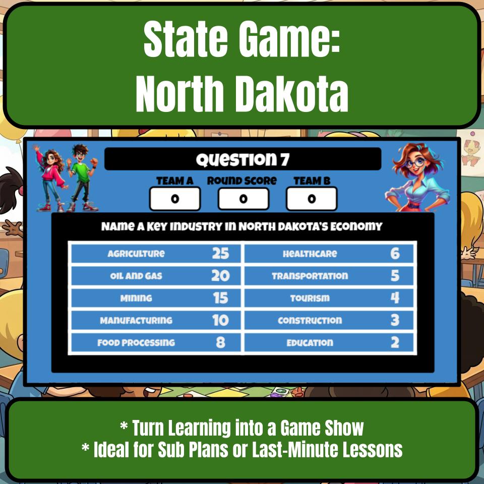 North Dakota Social Studies Family Feud Review Game CF0034