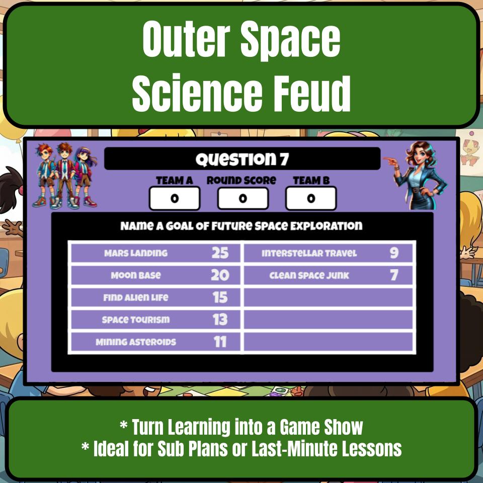 Outer Space Science Review Family Feud Style Game Activity CF0034