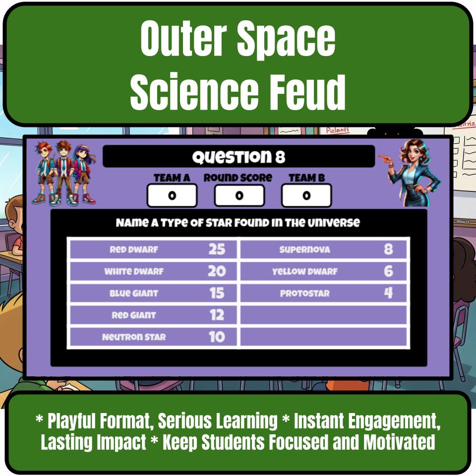 Outer Space Science Review Family Feud Style Game Activity CF0034