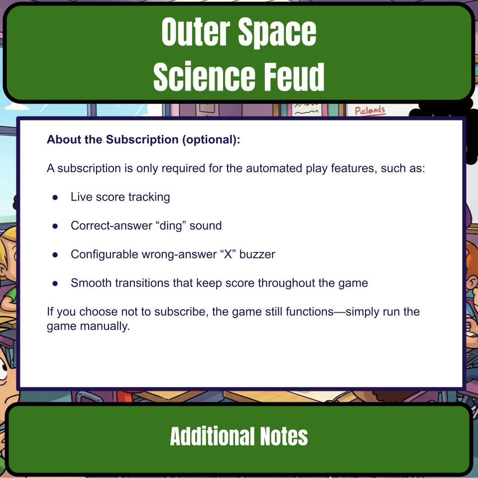 Outer Space Science Review Family Feud Style Game Activity CF0034