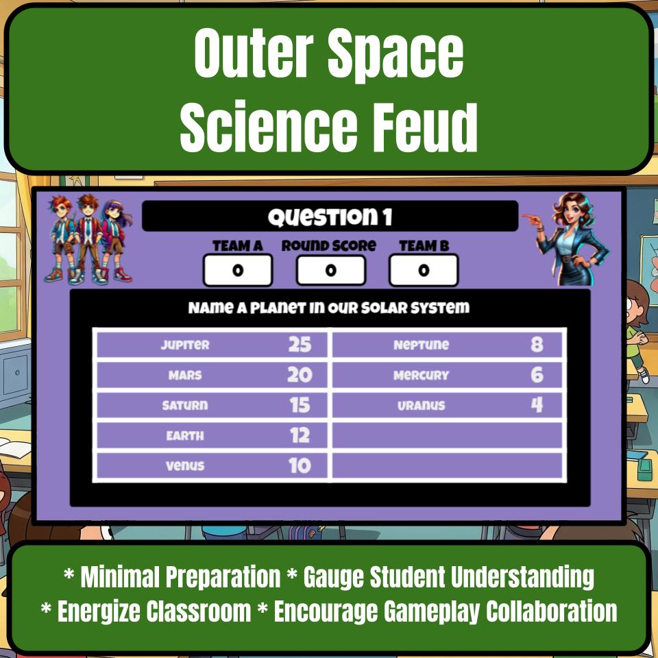 Outer Space Science Review Family Feud Style Game Activity CF0034
