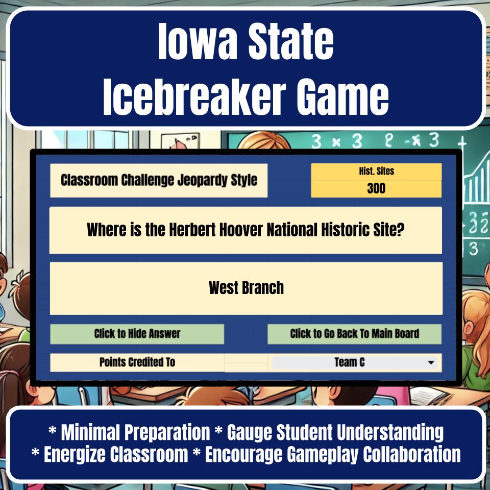 State of Iowa Jeopardy Game I0034