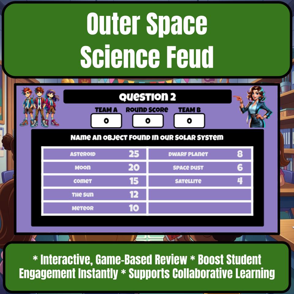 Outer Space Science Review Family Feud Style Game Activity CF0034