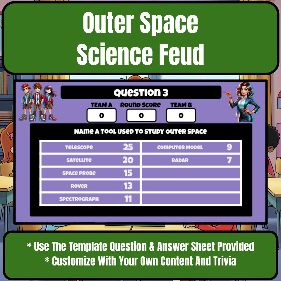 Outer Space Science Review Family Feud Style Game Activity CF0034