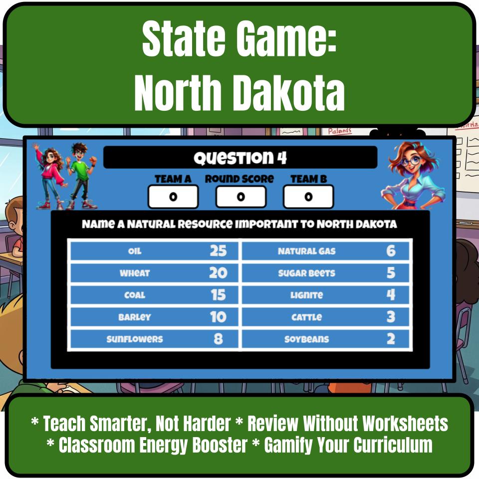 North Dakota Social Studies Family Feud Review Game CF0034