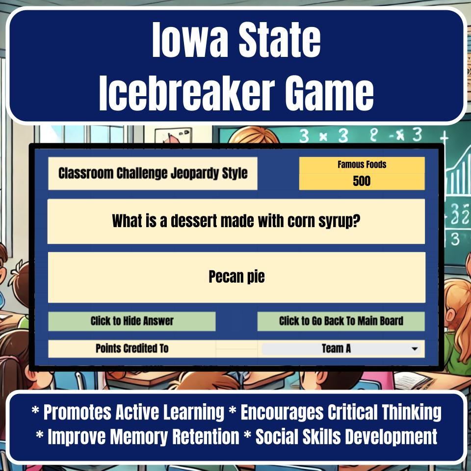 State of Iowa Jeopardy Game I0034